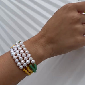 Colorful Pearls Bracelet / 100% Pearls