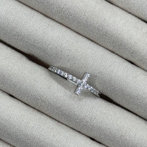 Silver Cross Ring / 925 Sterling Silver