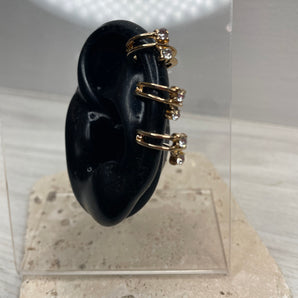 Zirconia Gold Ear Cuff/ Brass