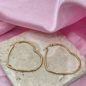 Heart Hoops / Stainless Steel