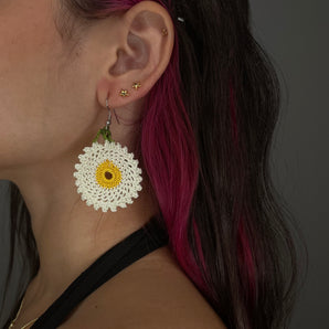 Sunflower Earrings / Hand Made