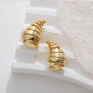 Open Ender Earring | 3 layers of gold 14k