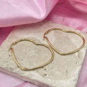 Heart Hoops / Stainless Steel