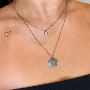 Mini Flower Necklace / Stainless Steel