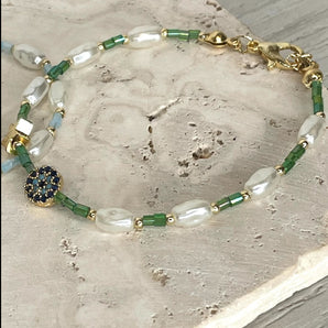 Turque Bracelets / Gold Plated Water Pearls