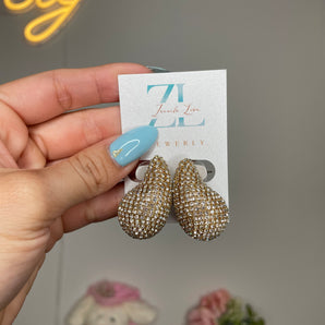 Annabella Earrings | Brass & Crystal