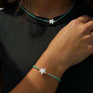 Star Set (Necklace & Bracelet) 18k Gold Dipped