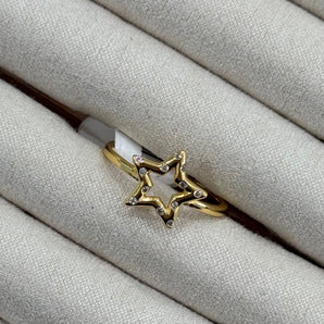 Glitter Star Ring / 925 Sterling Silver