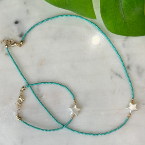 Star Set (Necklace & Bracelet) 18k Gold Dipped