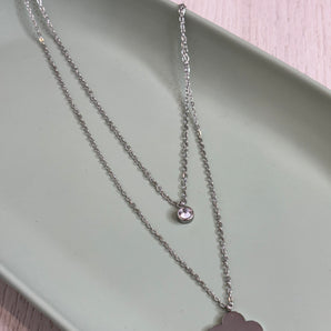 Mini Flower Necklace / Stainless Steel