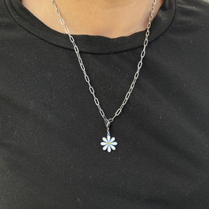 Silver Daisy Necklace / Stainless Steel