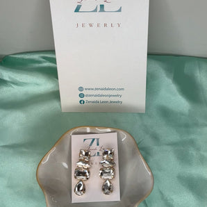 Carol Earrings/ Brass & Zirconia