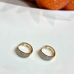 Zenaida’s Earrings / 3 Layers of 14k Gold & Zirconia