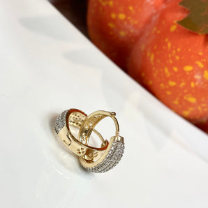 Zenaida’s Earrings / 3 Layers of 14k Gold & Zirconia