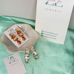 Carol Earrings/ Brass & Zirconia