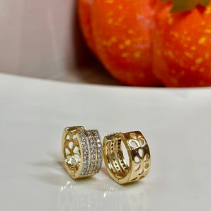 Dagmarie Earrings | 3 layered of gold