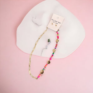 Smiley Necklace / Brass