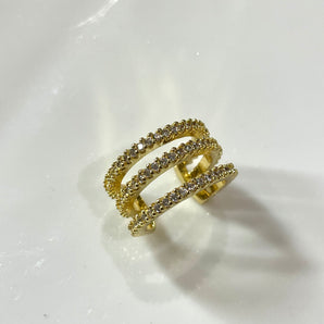 Lara Ear Cuff / Brass & Crystal