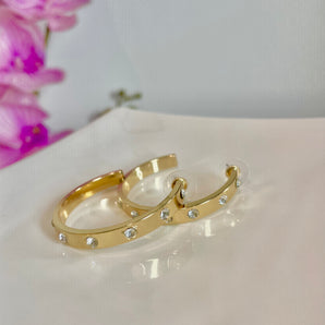 Wilmarys Earrings | Brass & Crystal