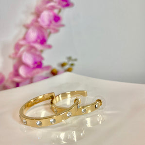 Wilmarys Earrings | Brass & Crystal