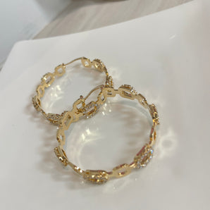 Gildis Earrings / Brass & Crystal