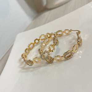Gildis Earrings / Brass & Crystal