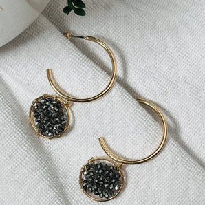 Janet Earrings / Brass & Crystal